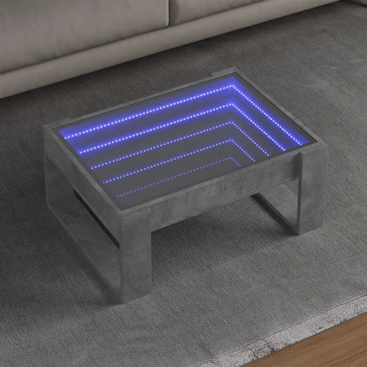 Salontafel met Infinity LED 70x53x30 cm betongrijs is nu te koop bij PeponiXL, paradijselijk wonen!