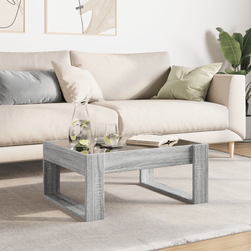 Salontafel met Infinity LED 70x53x30 cm grijs sonoma eikenkleur is nu te koop bij PeponiXL, paradijselijk wonen!