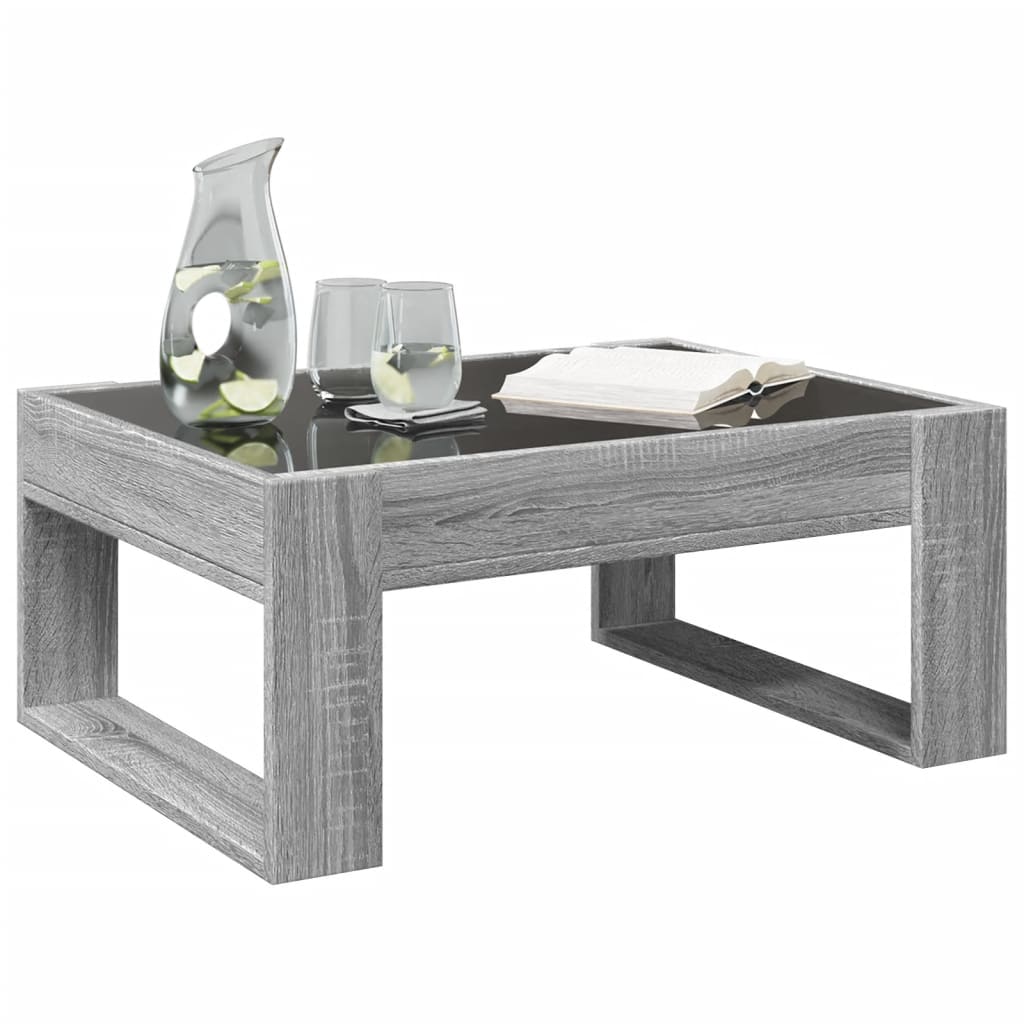 Salontafel met Infinity LED 70x53x30 cm grijs sonoma eikenkleur is nu te koop bij PeponiXL, paradijselijk wonen!