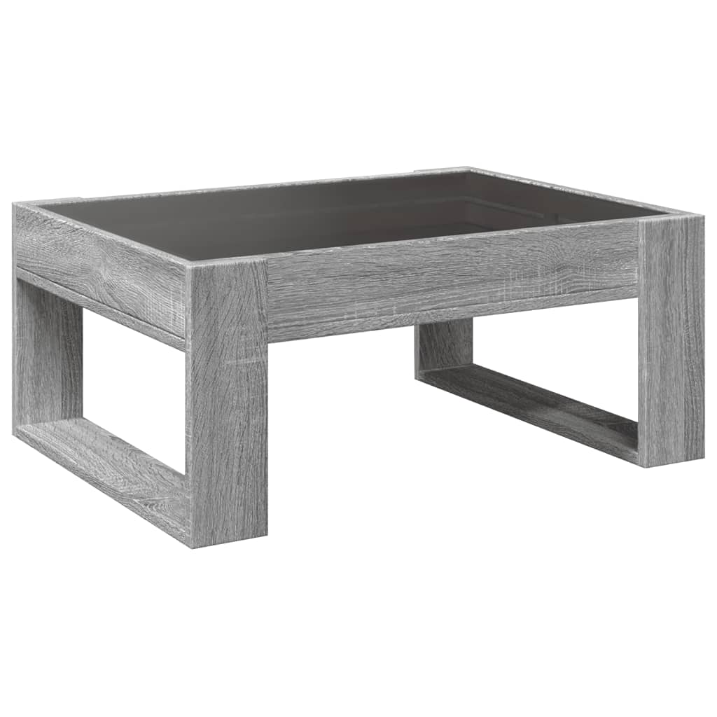 Salontafel met Infinity LED 70x53x30 cm grijs sonoma eikenkleur is nu te koop bij PeponiXL, paradijselijk wonen!