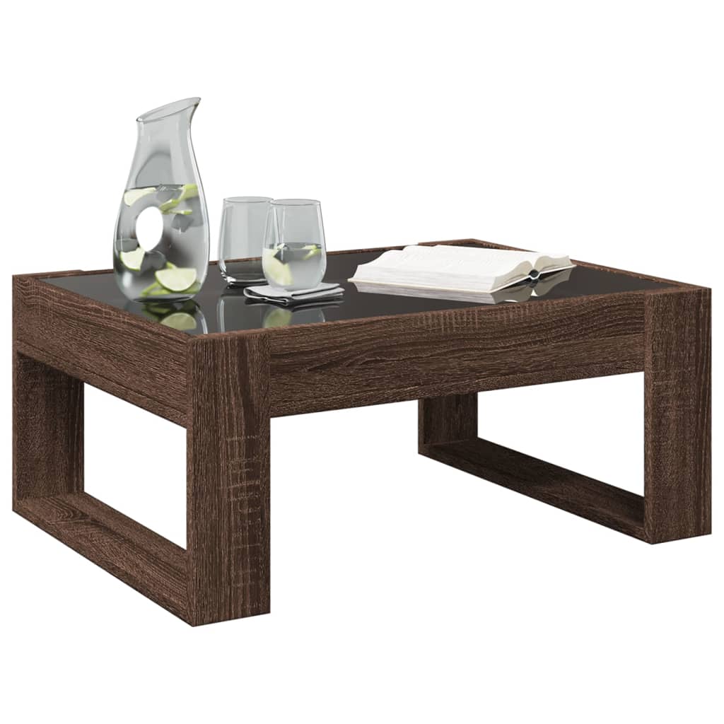Salontafel met Infinity LED 70x53x30 cm bruin eikenkleurig is nu te koop bij PeponiXL, paradijselijk wonen!