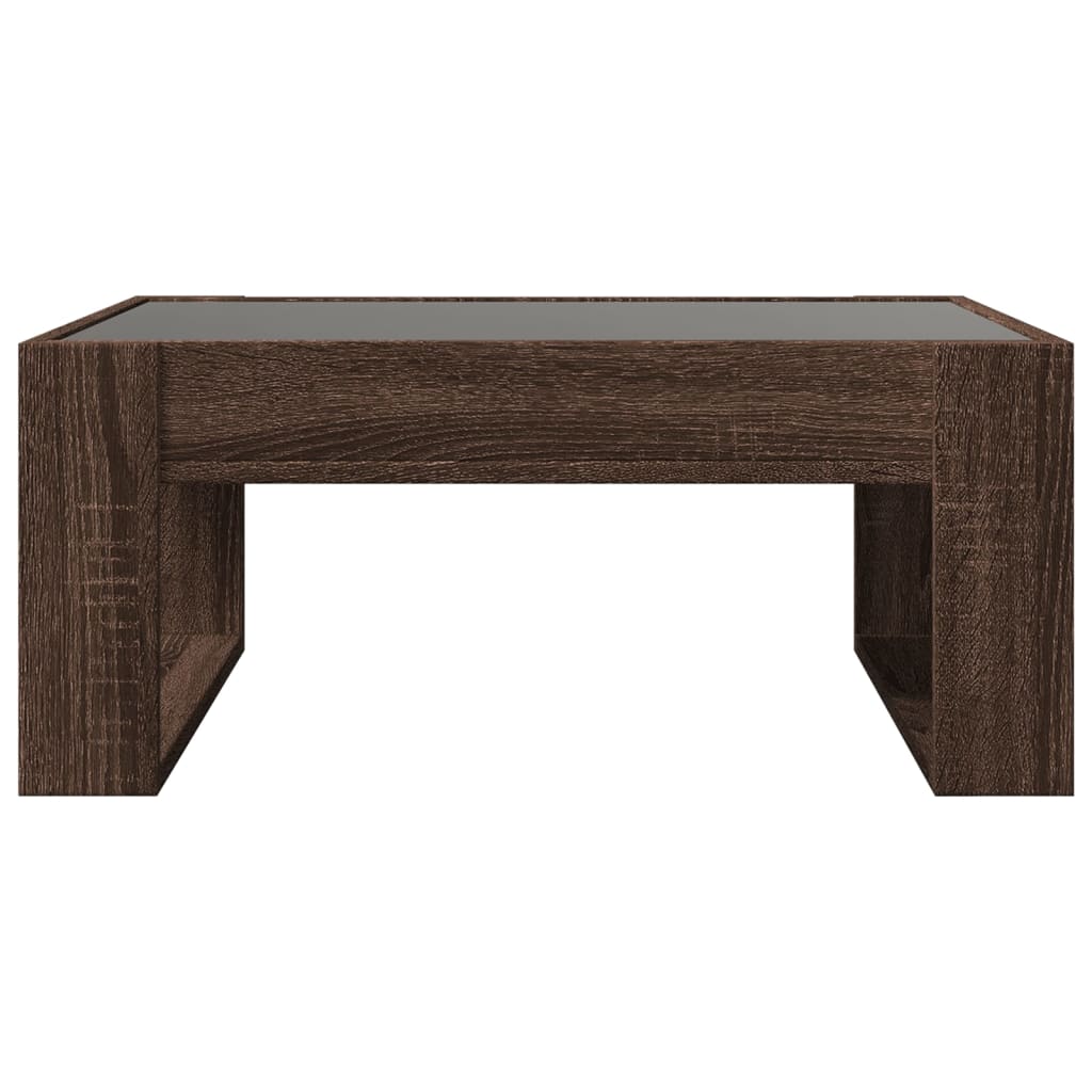 Salontafel met Infinity LED 70x53x30 cm bruin eikenkleurig is nu te koop bij PeponiXL, paradijselijk wonen!