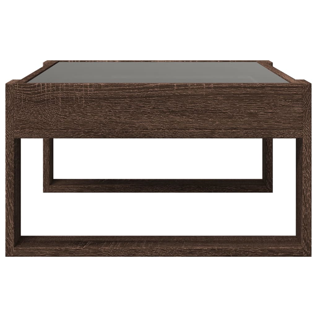 Salontafel met Infinity LED 70x53x30 cm bruin eikenkleurig is nu te koop bij PeponiXL, paradijselijk wonen!