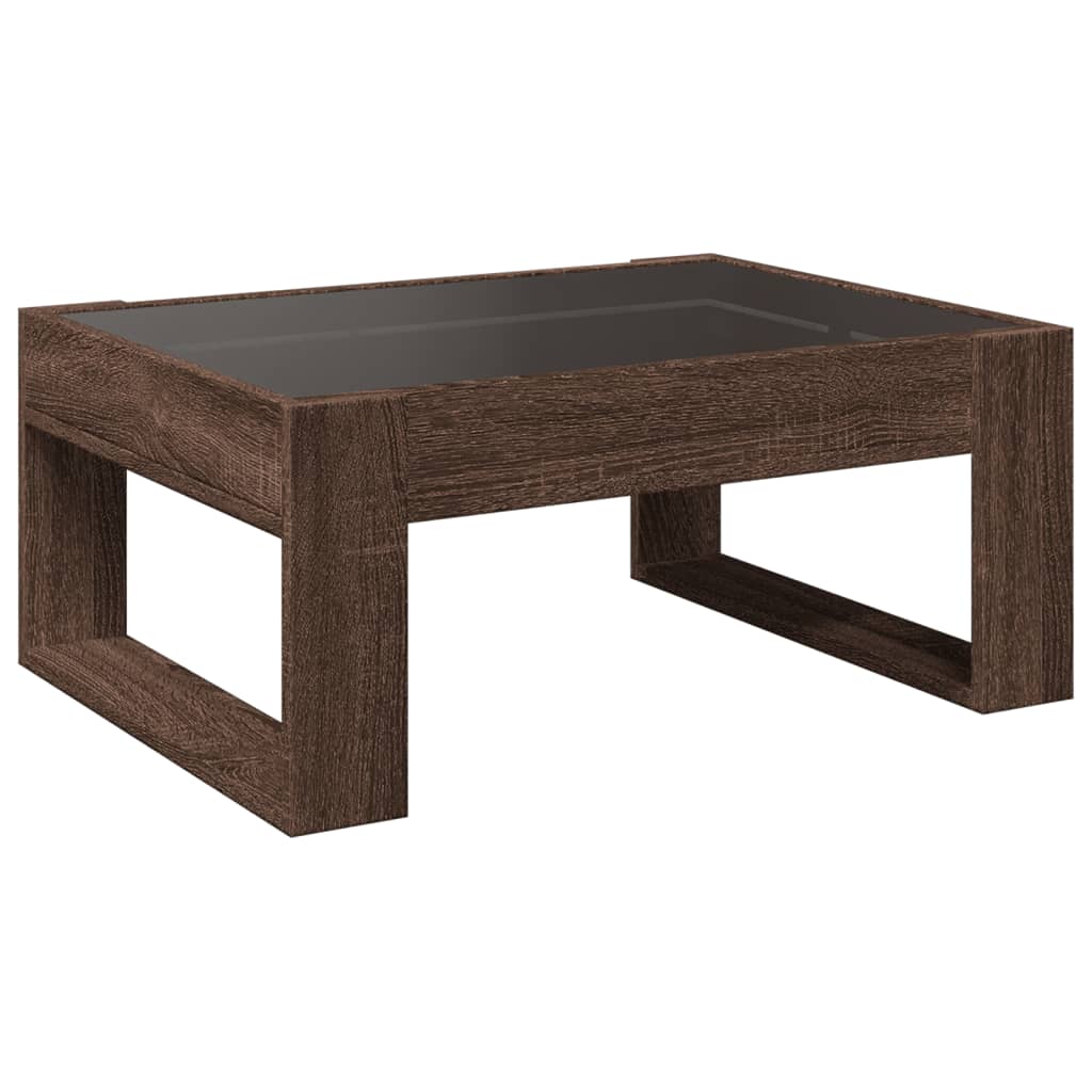 Salontafel met Infinity LED 70x53x30 cm bruin eikenkleurig is nu te koop bij PeponiXL, paradijselijk wonen!
