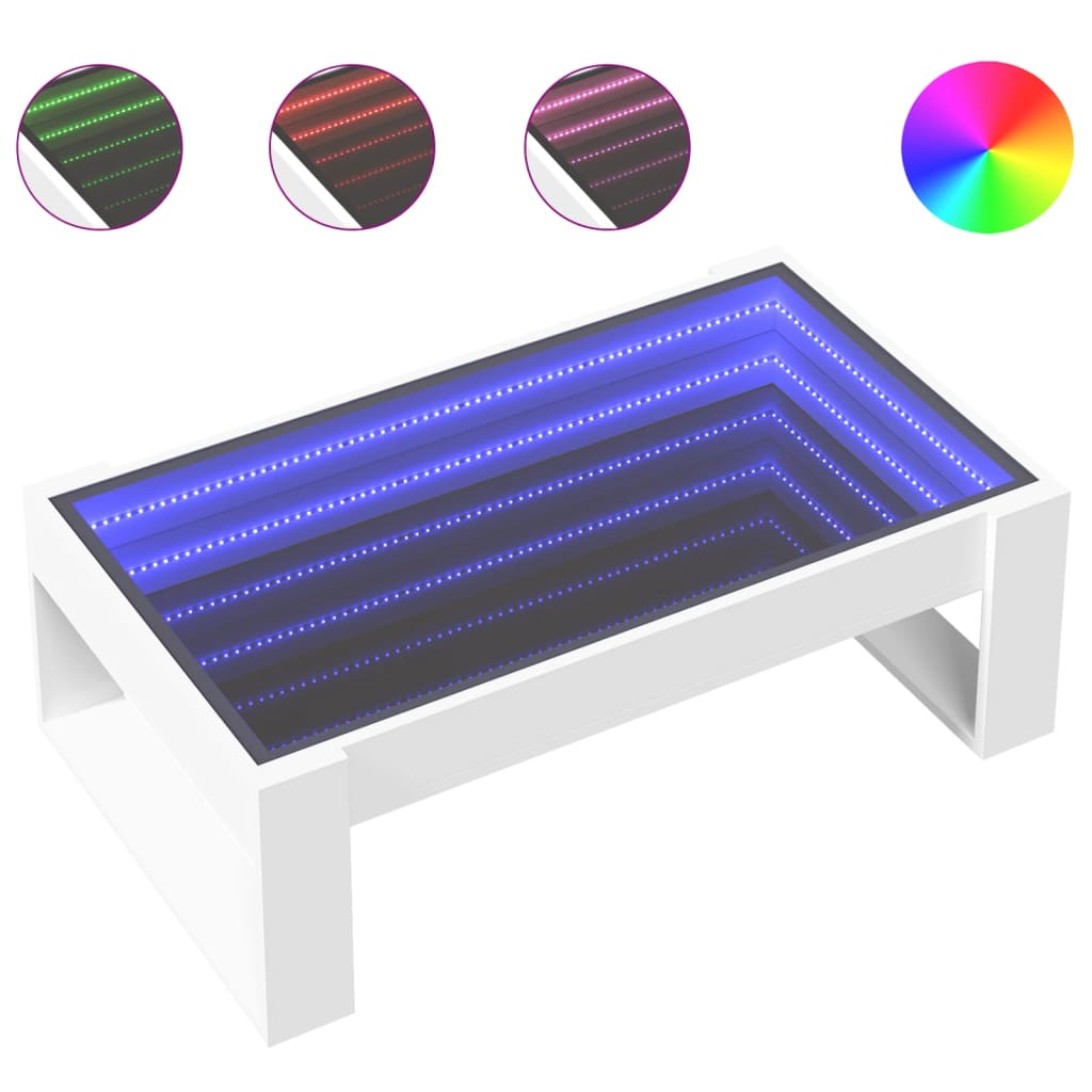 Salontafel met Infinity LED 90x53x30 cm wit is nu te koop bij PeponiXL, paradijselijk wonen!