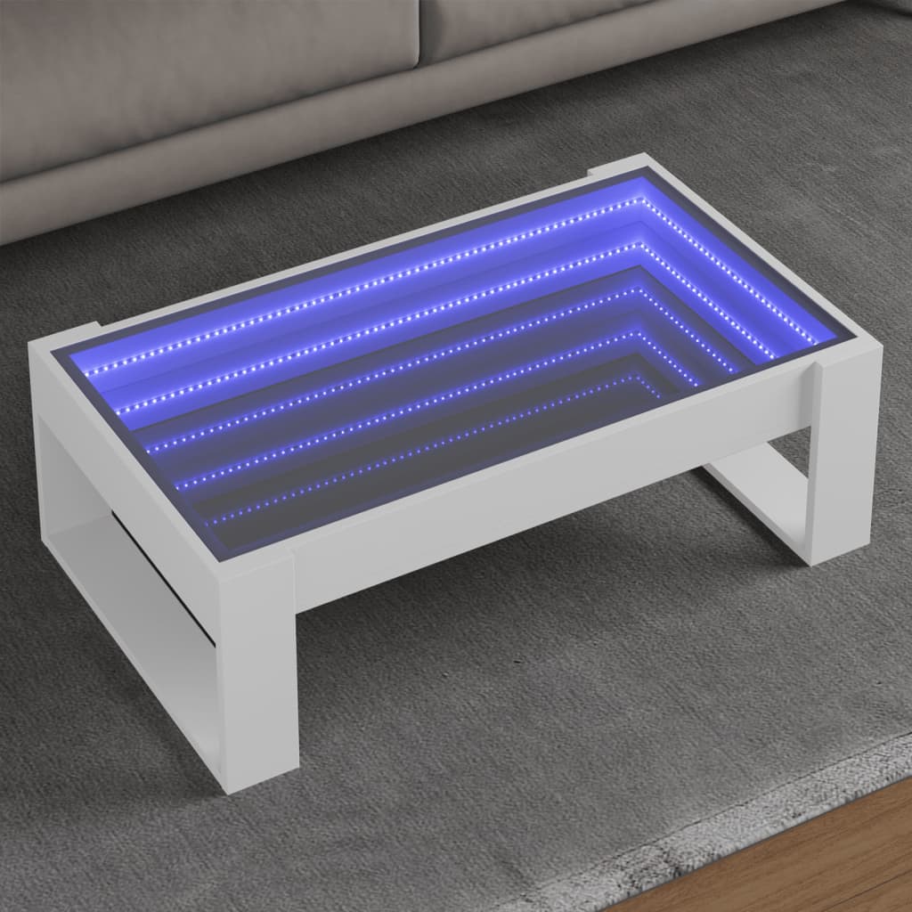 Salontafel met Infinity LED 90x53x30 cm wit is nu te koop bij PeponiXL, paradijselijk wonen!