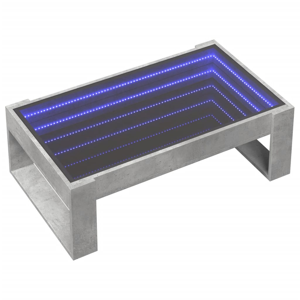 Salontafel met Infinity LED 90x53x30 cm betongrijs is nu te koop bij PeponiXL, paradijselijk wonen!