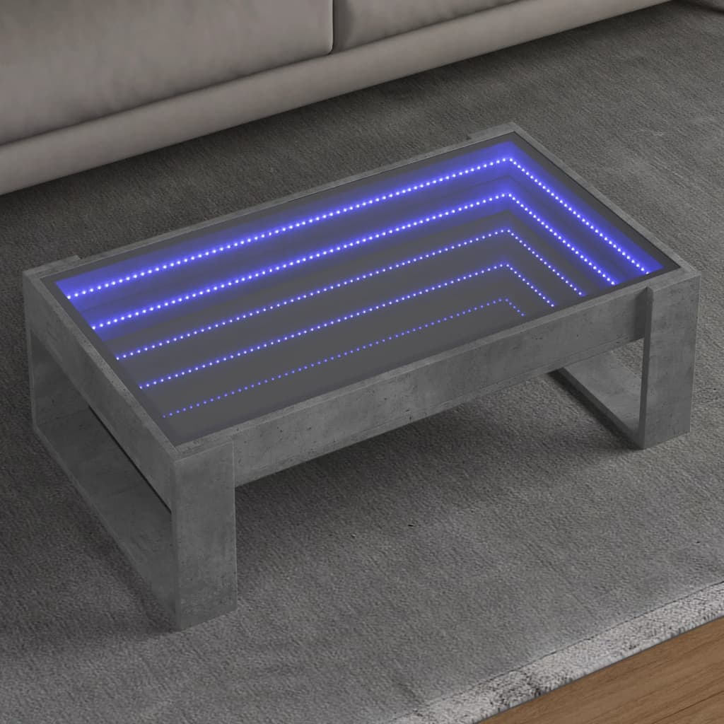 Salontafel met Infinity LED 90x53x30 cm betongrijs is nu te koop bij PeponiXL, paradijselijk wonen!