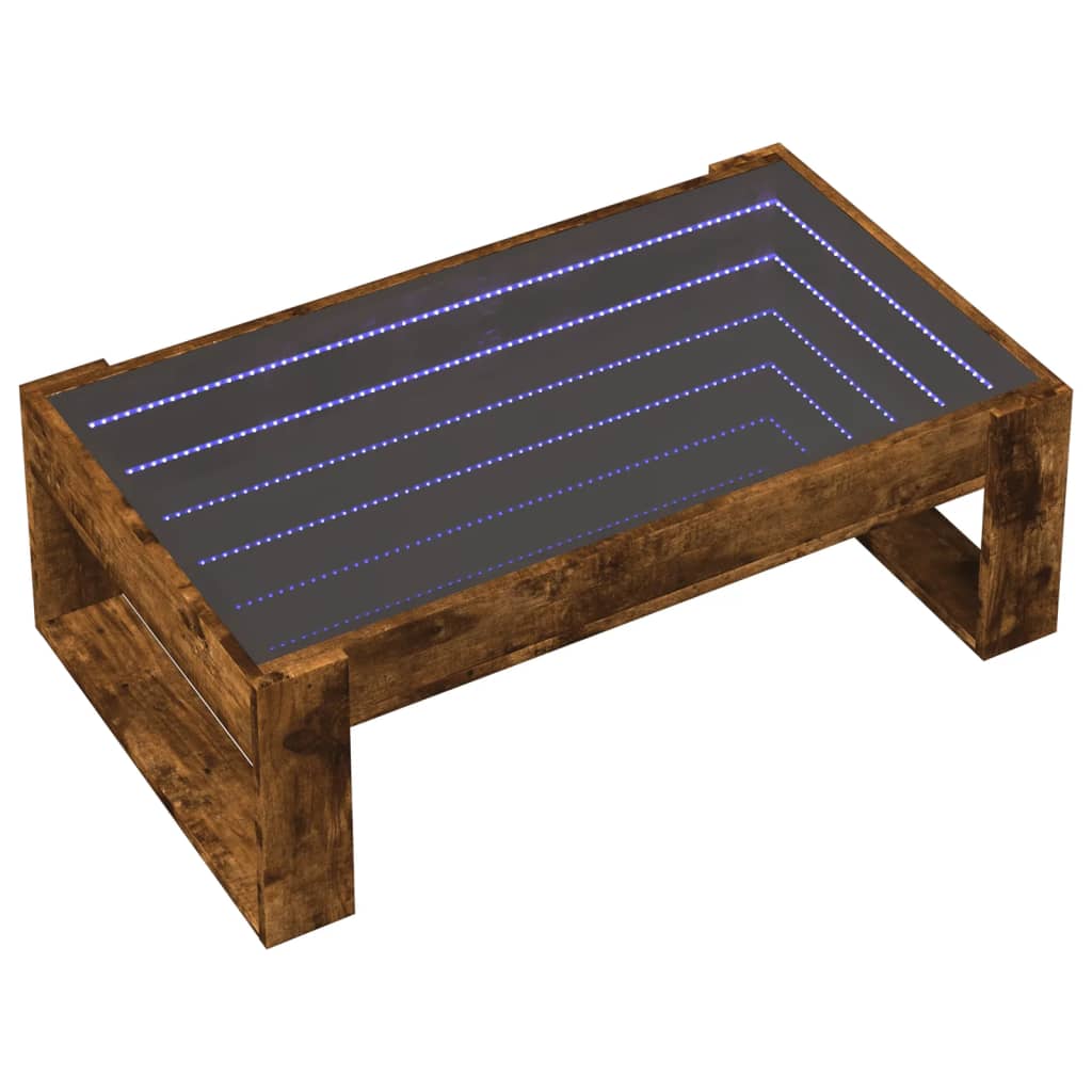 Salontafel met Infinity LED 90x53x30 cm gerookt eikenkleurig is nu te koop bij PeponiXL, paradijselijk wonen!