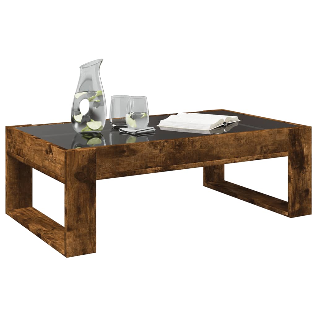 Salontafel met Infinity LED 90x53x30 cm gerookt eikenkleurig is nu te koop bij PeponiXL, paradijselijk wonen!