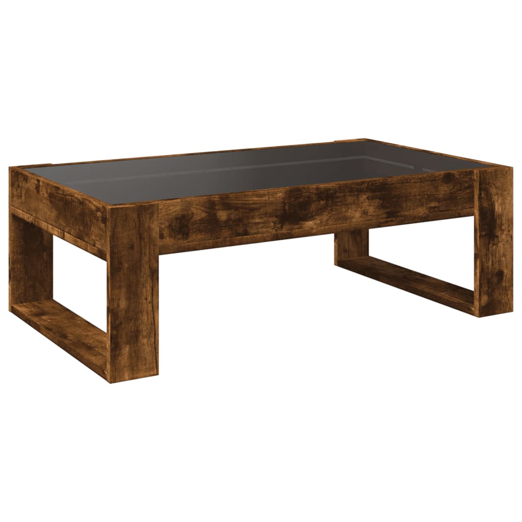Salontafel met Infinity LED 90x53x30 cm gerookt eikenkleurig is nu te koop bij PeponiXL, paradijselijk wonen!