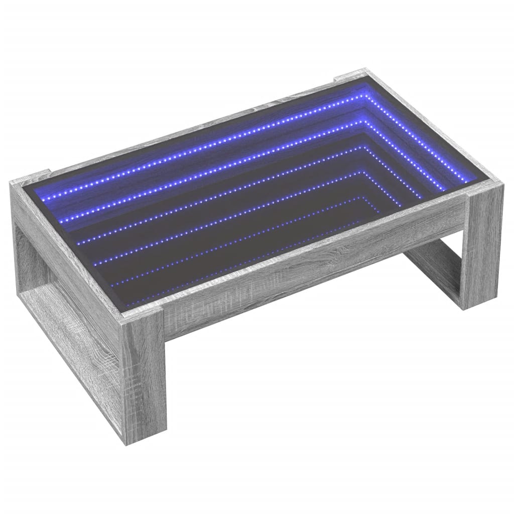 Salontafel met Infinity LED 90x53x30 cm grijs sonoma eikenkleur is nu te koop bij PeponiXL, paradijselijk wonen!