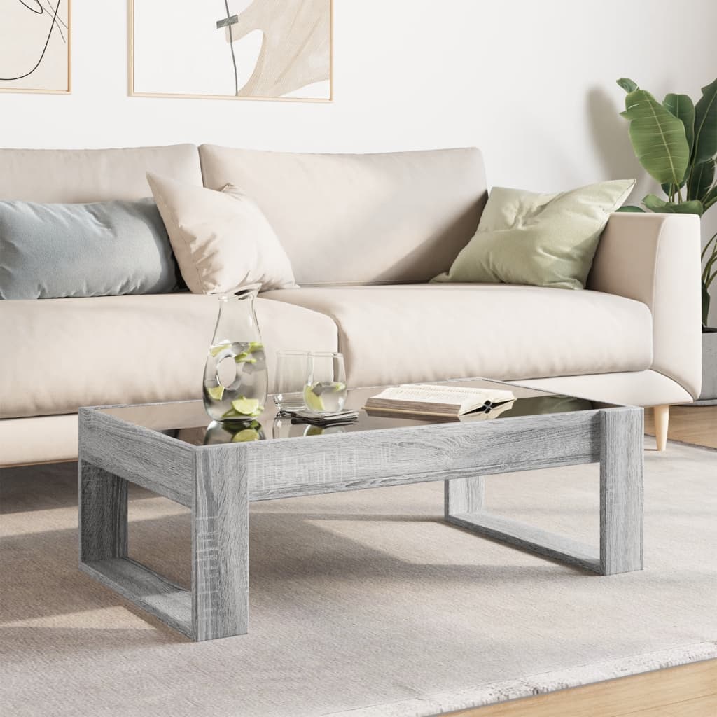 Salontafel met Infinity LED 90x53x30 cm grijs sonoma eikenkleur is nu te koop bij PeponiXL, paradijselijk wonen!
