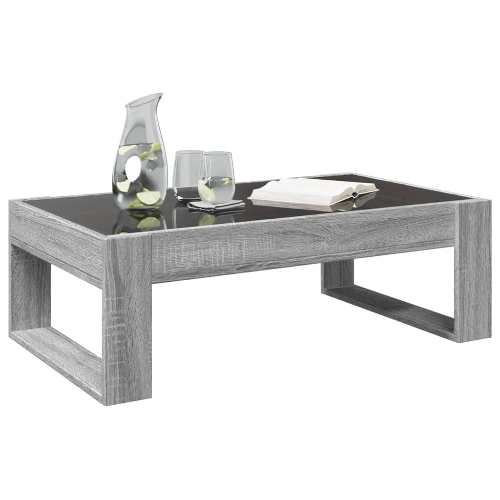 Salontafel met Infinity LED 90x53x30 cm grijs sonoma eikenkleur is nu te koop bij PeponiXL, paradijselijk wonen!