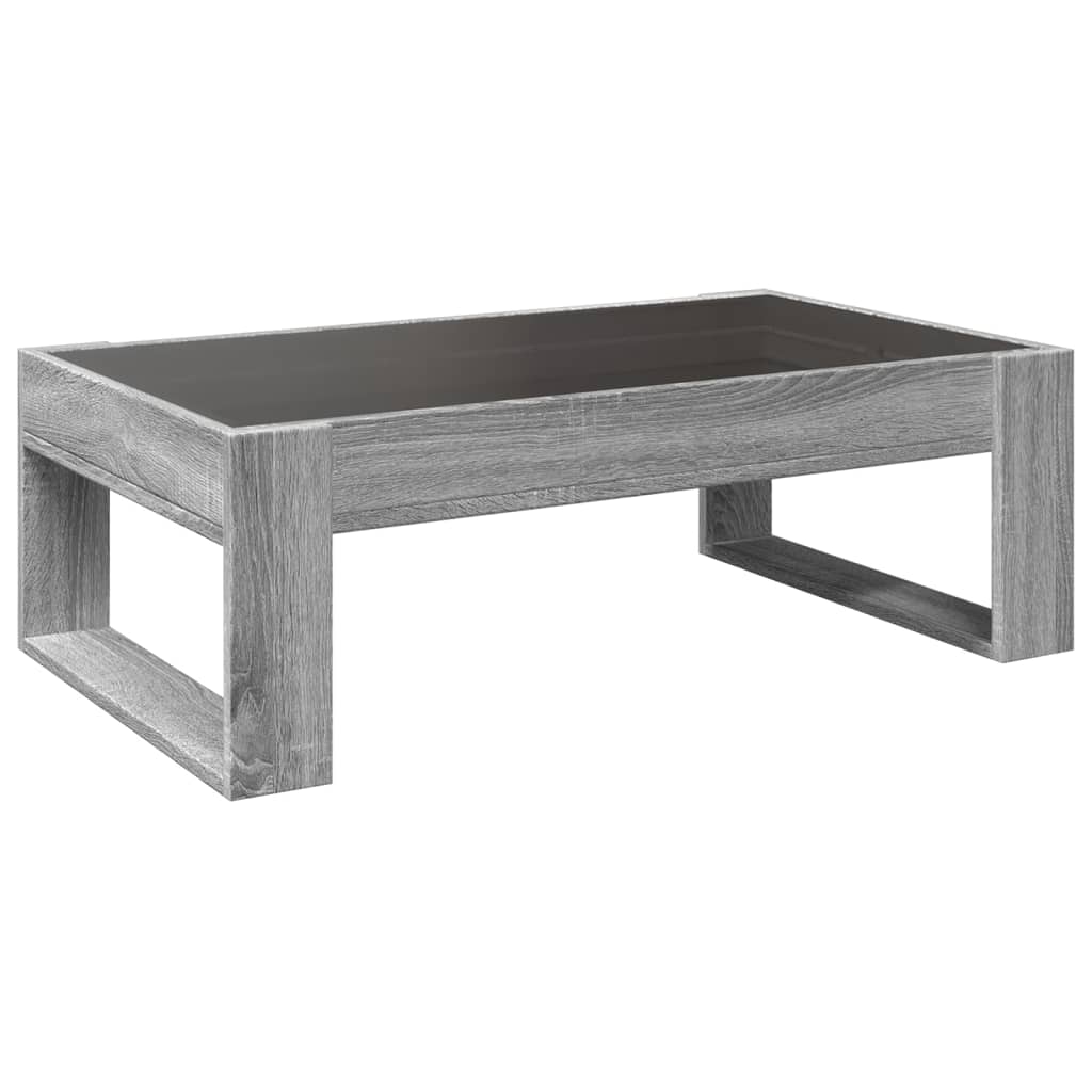 Salontafel met Infinity LED 90x53x30 cm grijs sonoma eikenkleur is nu te koop bij PeponiXL, paradijselijk wonen!