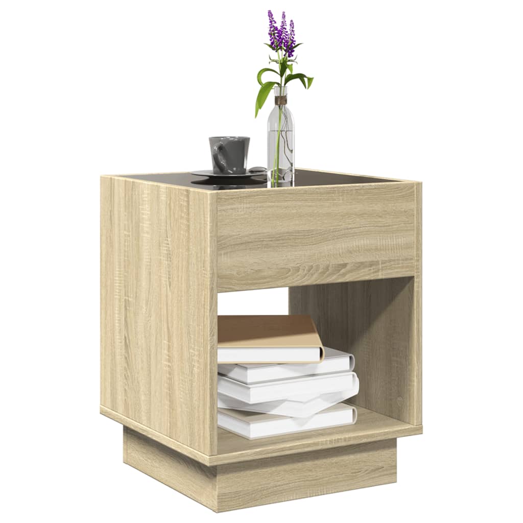 Salontafel met Infinity LED 40x40x50 cm sonoma eikenkleurig is nu te koop bij PeponiXL, paradijselijk wonen!