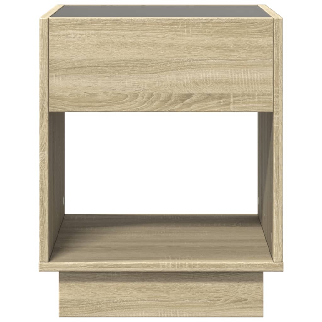 Salontafel met Infinity LED 40x40x50 cm sonoma eikenkleurig is nu te koop bij PeponiXL, paradijselijk wonen!