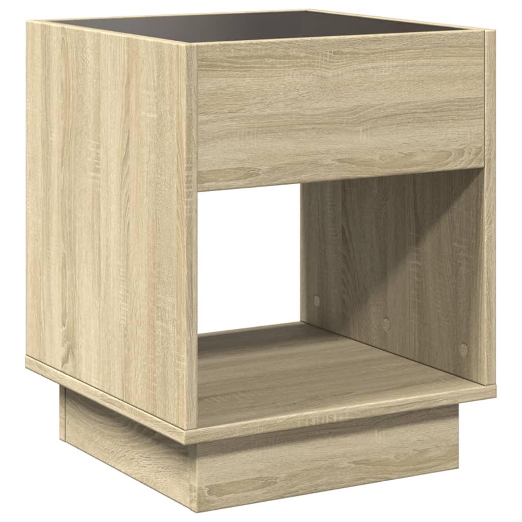Salontafel met Infinity LED 40x40x50 cm sonoma eikenkleurig is nu te koop bij PeponiXL, paradijselijk wonen!