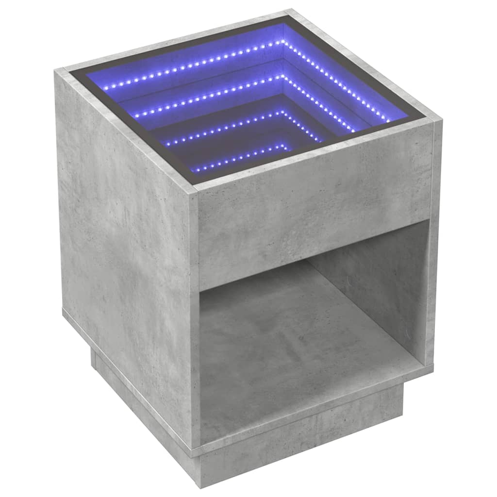 Salontafel met Infinity LED 40x40x50 cm betongrijs is nu te koop bij PeponiXL, paradijselijk wonen!