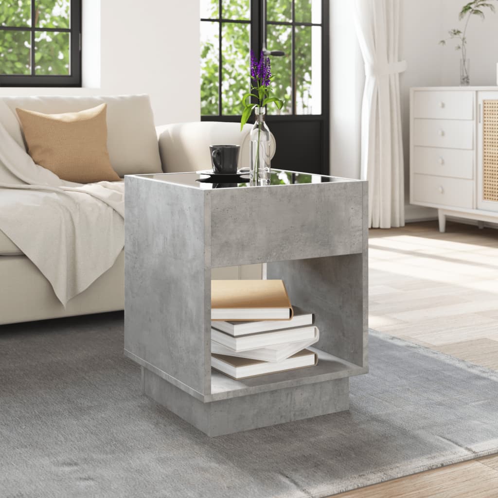 Salontafel met Infinity LED 40x40x50 cm betongrijs is nu te koop bij PeponiXL, paradijselijk wonen!