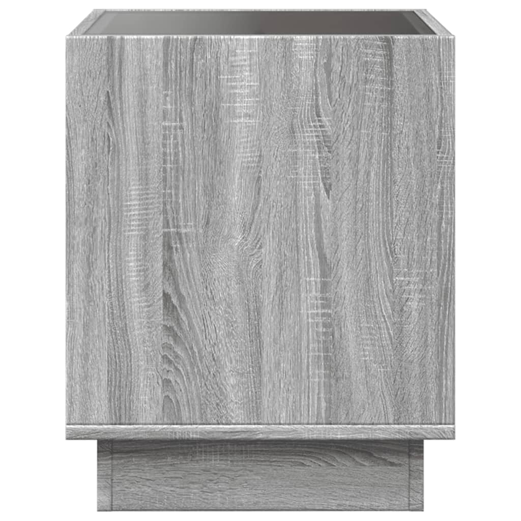 Salontafel met Infinity LED 40x40x50 cm grijs sonoma eikenkleur is nu te koop bij PeponiXL, paradijselijk wonen!