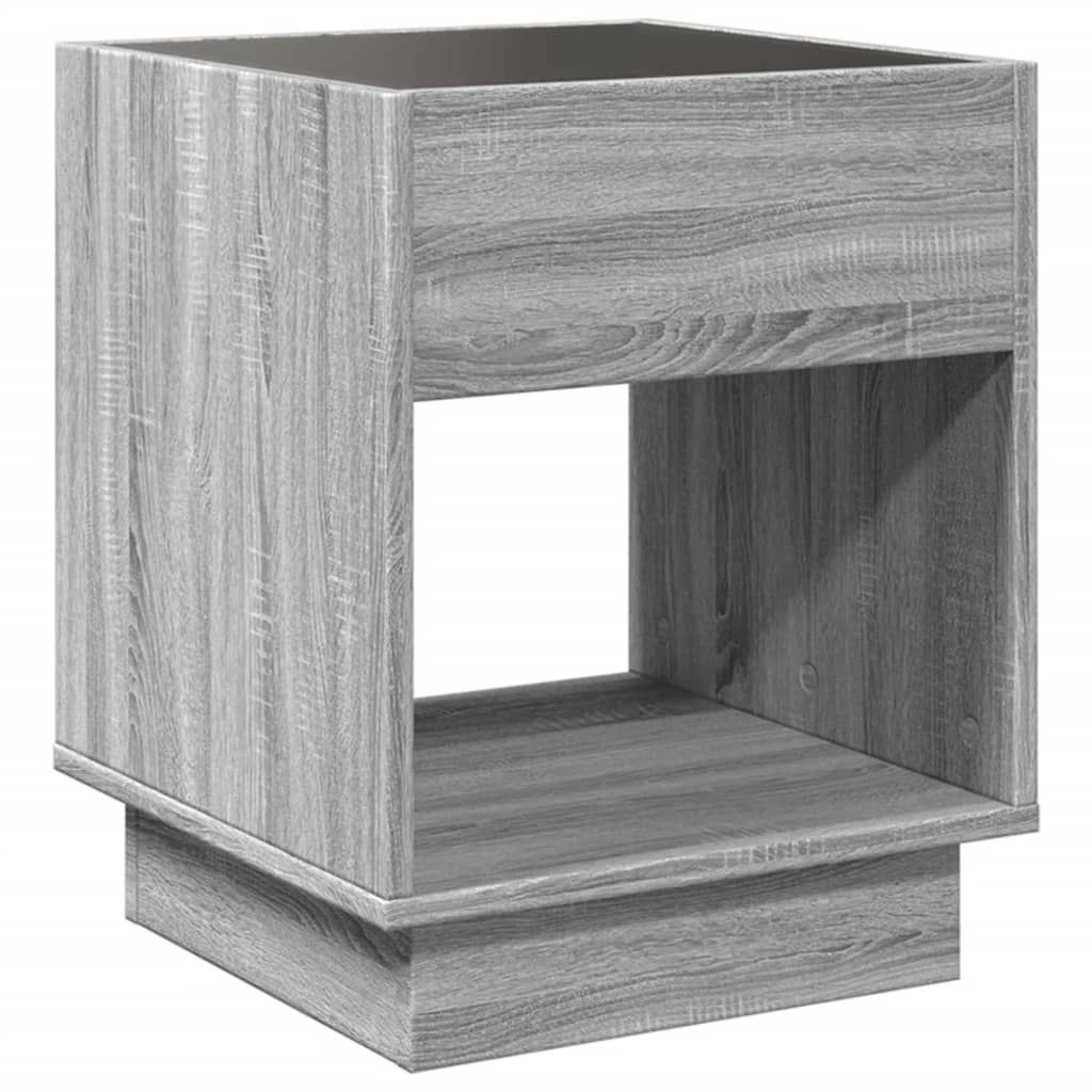Salontafel met Infinity LED 40x40x50 cm grijs sonoma eikenkleur is nu te koop bij PeponiXL, paradijselijk wonen!