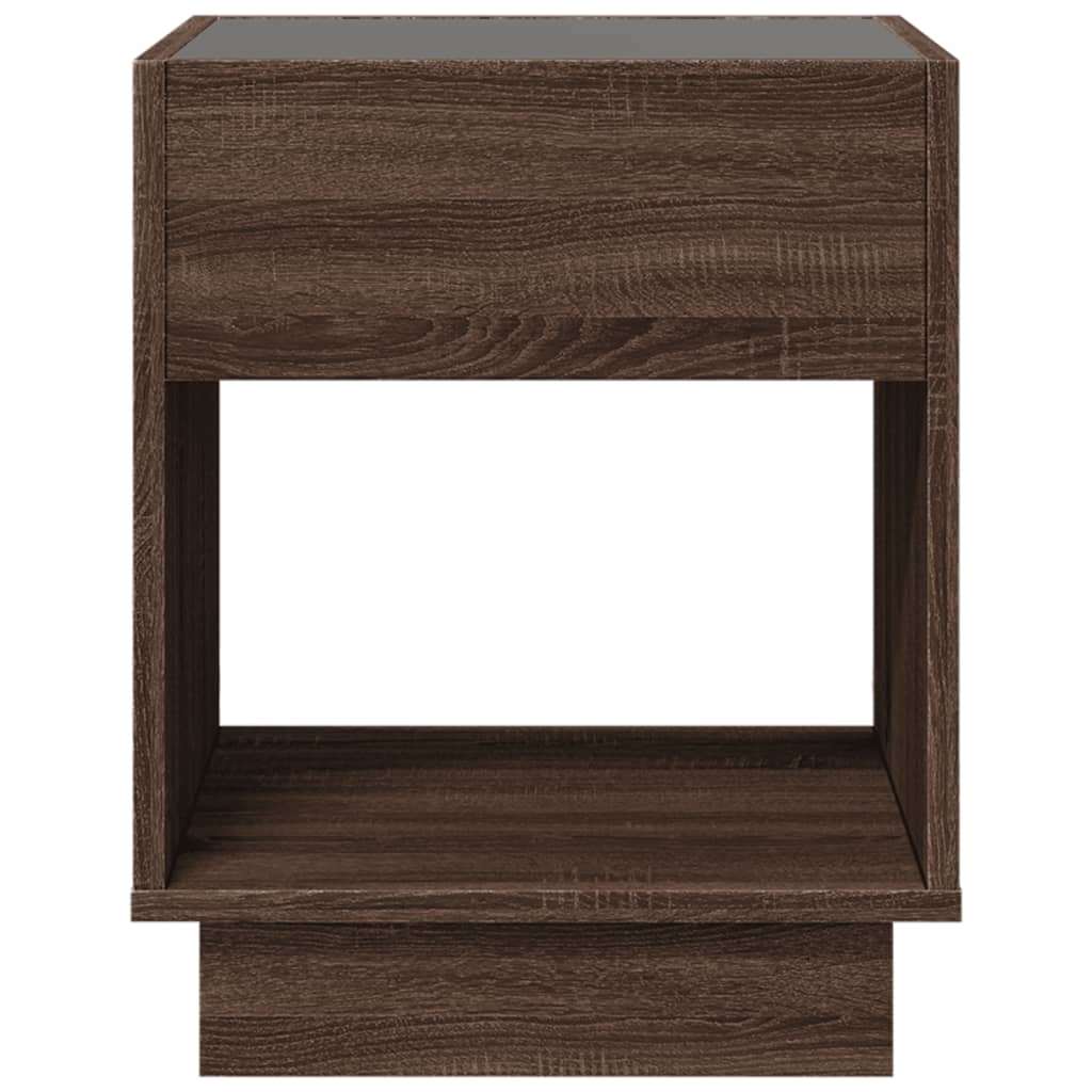 Salontafel met Infinity LED 40x40x50 cm bruin eikenkleurig is nu te koop bij PeponiXL, paradijselijk wonen!