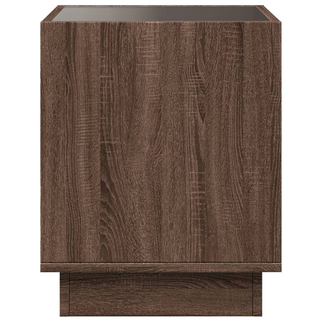 Salontafel met Infinity LED 40x40x50 cm bruin eikenkleurig is nu te koop bij PeponiXL, paradijselijk wonen!