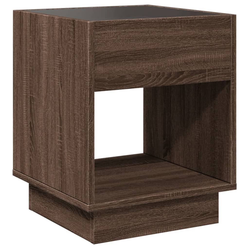 Salontafel met Infinity LED 40x40x50 cm bruin eikenkleurig is nu te koop bij PeponiXL, paradijselijk wonen!