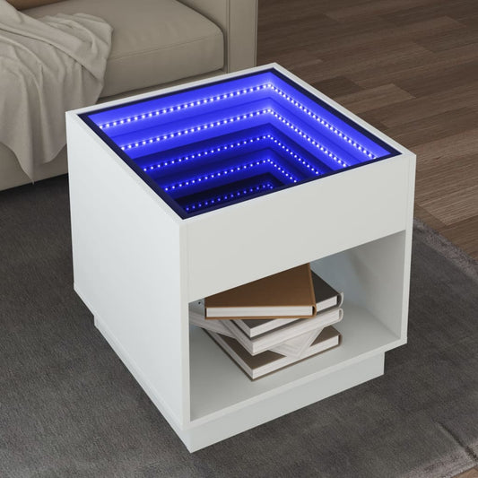 Salontafel met Infinity LED 50x50x50 cm wit is nu te koop bij PeponiXL, paradijselijk wonen!