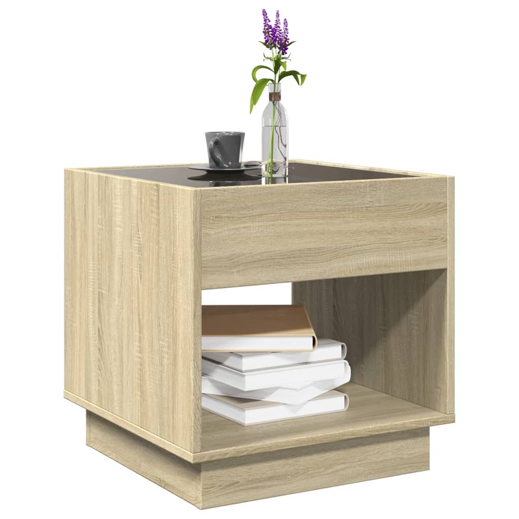 Salontafel met Infinity LED 50x50x50 cm sonoma eikenkleurig is nu te koop bij PeponiXL, paradijselijk wonen!