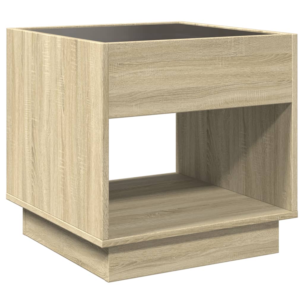 Salontafel met Infinity LED 50x50x50 cm sonoma eikenkleurig is nu te koop bij PeponiXL, paradijselijk wonen!