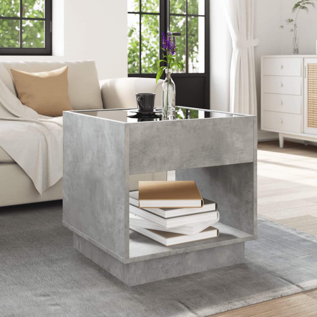 Salontafel met Infinity LED 50x50x50 cm betongrijs is nu te koop bij PeponiXL, paradijselijk wonen!