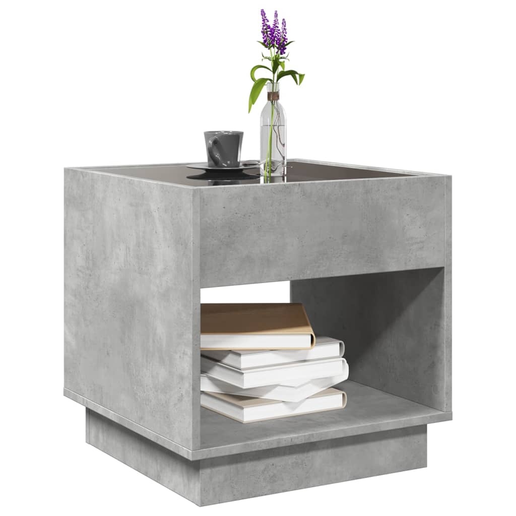 Salontafel met Infinity LED 50x50x50 cm betongrijs is nu te koop bij PeponiXL, paradijselijk wonen!