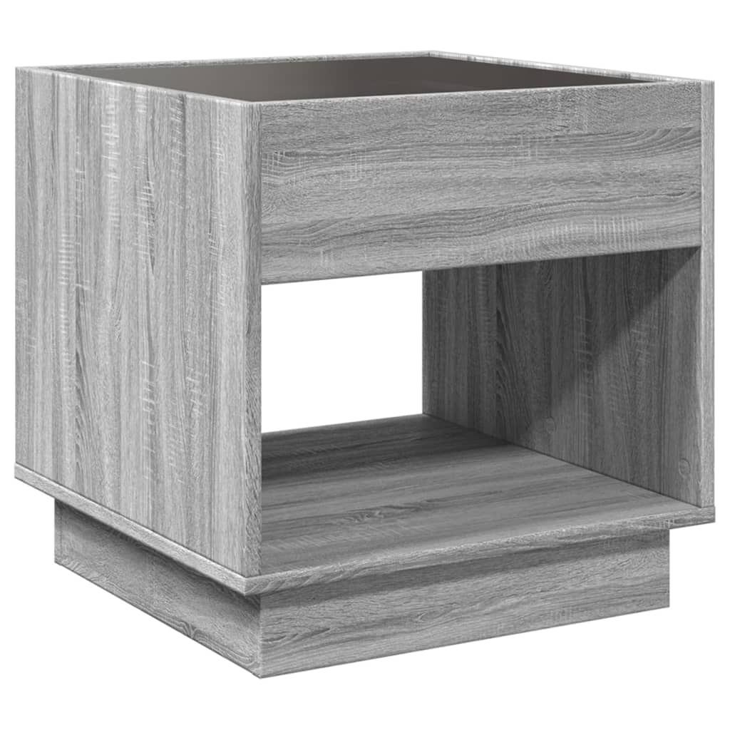 Salontafel met Infinity LED 50x50x50 cm grijs sonoma eikenkleur is nu te koop bij PeponiXL, paradijselijk wonen!