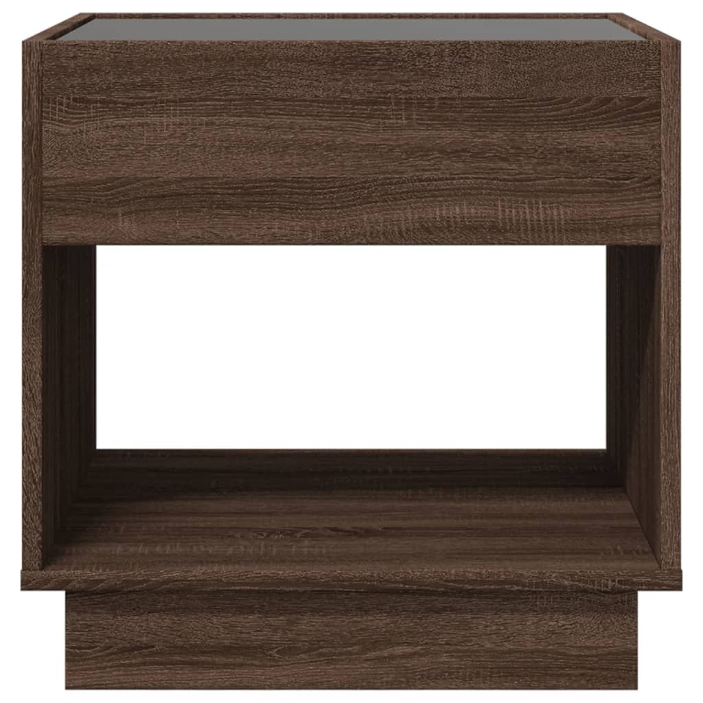 Salontafel met Infinity LED 50x50x50 cm bruin eikenkleurig is nu te koop bij PeponiXL, paradijselijk wonen!