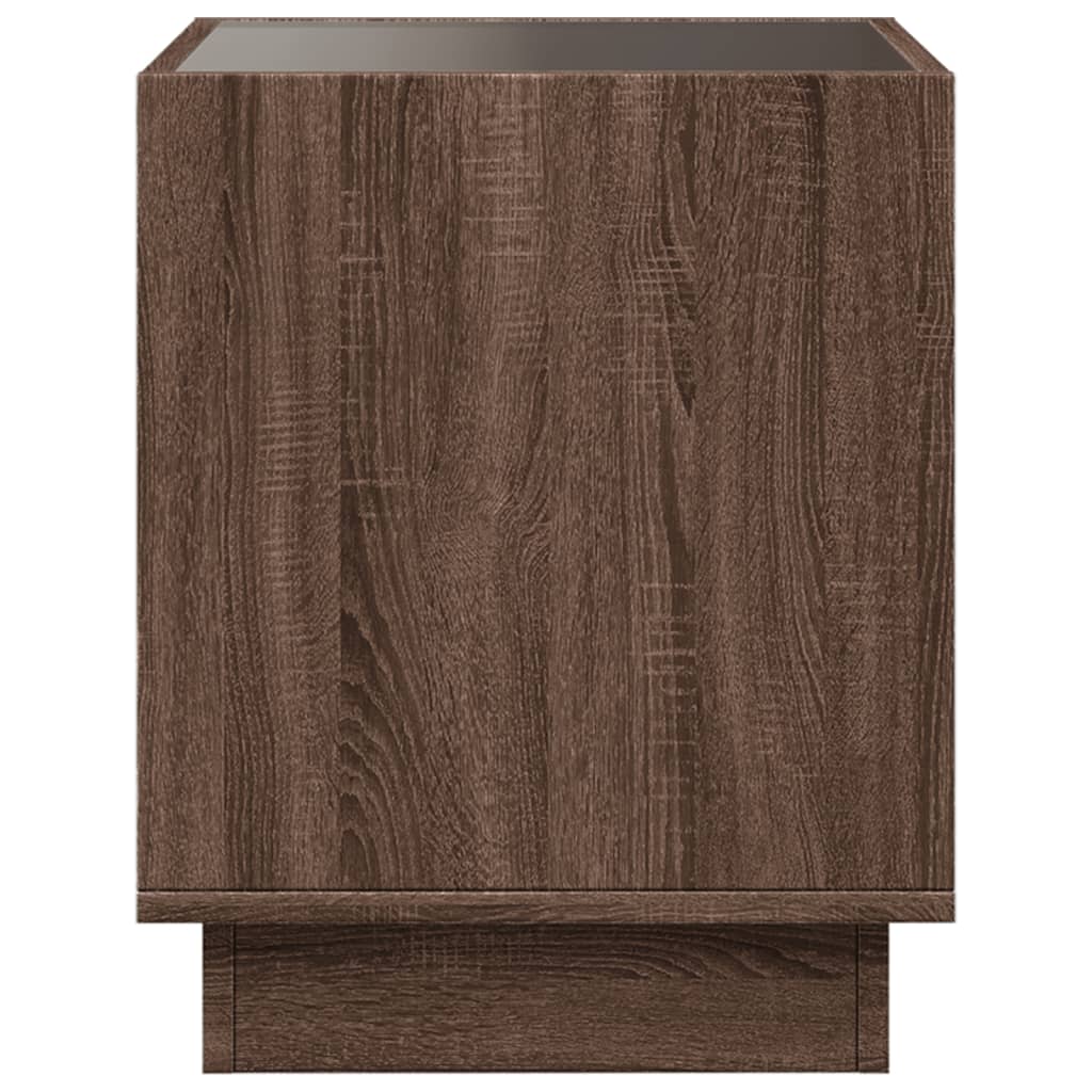 Salontafel met Infinity LED 50x50x50 cm bruin eikenkleurig is nu te koop bij PeponiXL, paradijselijk wonen!