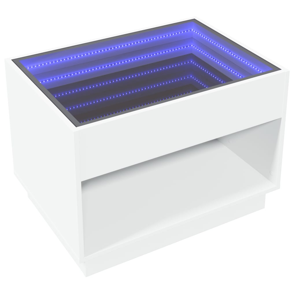 Salontafel met Infinity LED 70x50x50 cm wit is nu te koop bij PeponiXL, paradijselijk wonen!