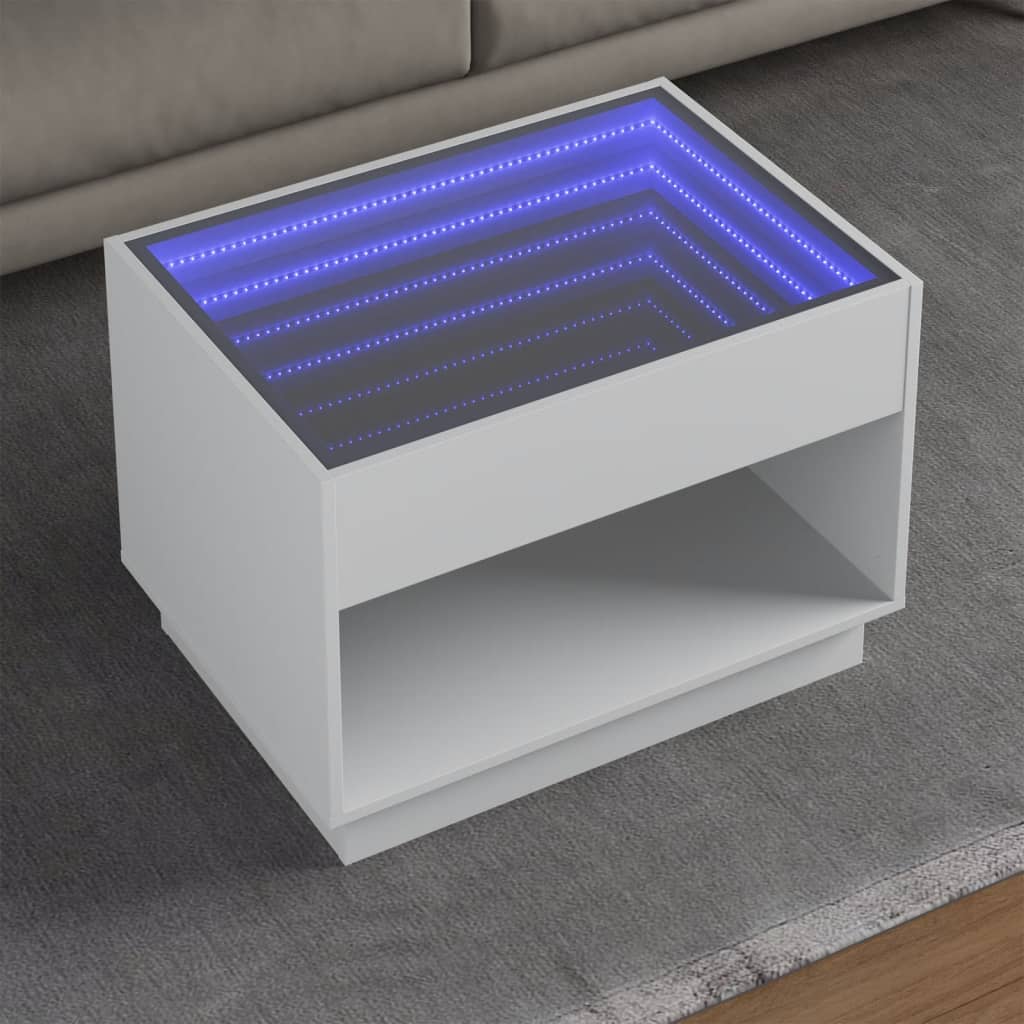 Salontafel met Infinity LED 70x50x50 cm wit is nu te koop bij PeponiXL, paradijselijk wonen!