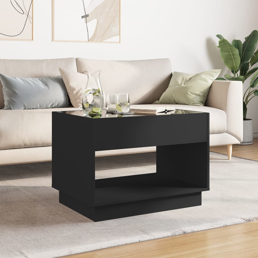 Salontafel met Infinity LED 70x50x50 cm zwart is nu te koop bij PeponiXL, paradijselijk wonen!