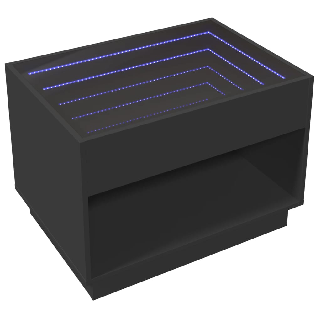 Salontafel met Infinity LED 70x50x50 cm zwart is nu te koop bij PeponiXL, paradijselijk wonen!
