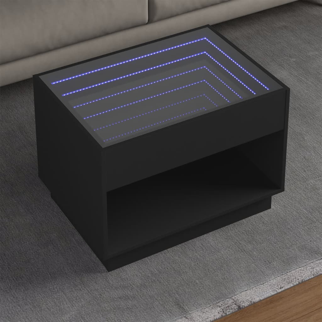 Salontafel met Infinity LED 70x50x50 cm zwart is nu te koop bij PeponiXL, paradijselijk wonen!