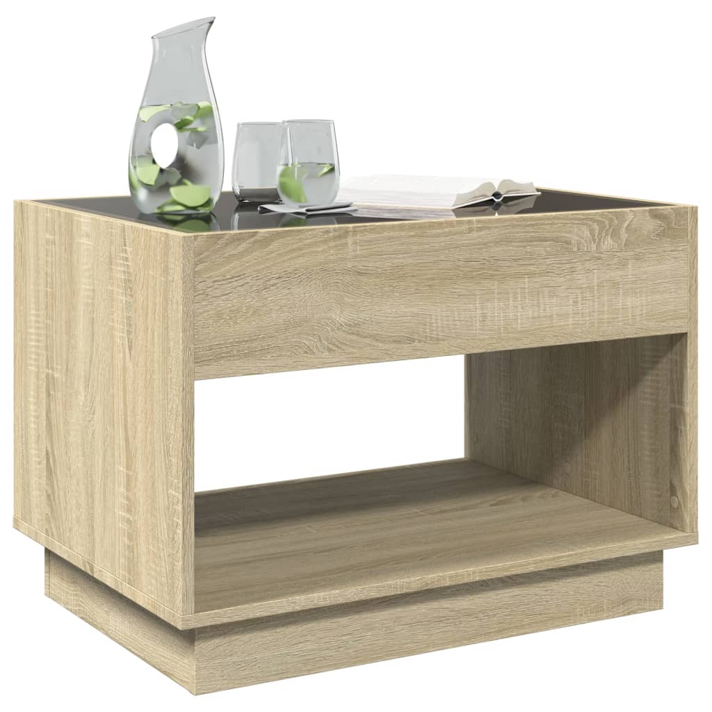 Salontafel met Infinity LED 70x50x50 cm sonoma eikenkleurig is nu te koop bij PeponiXL, paradijselijk wonen!