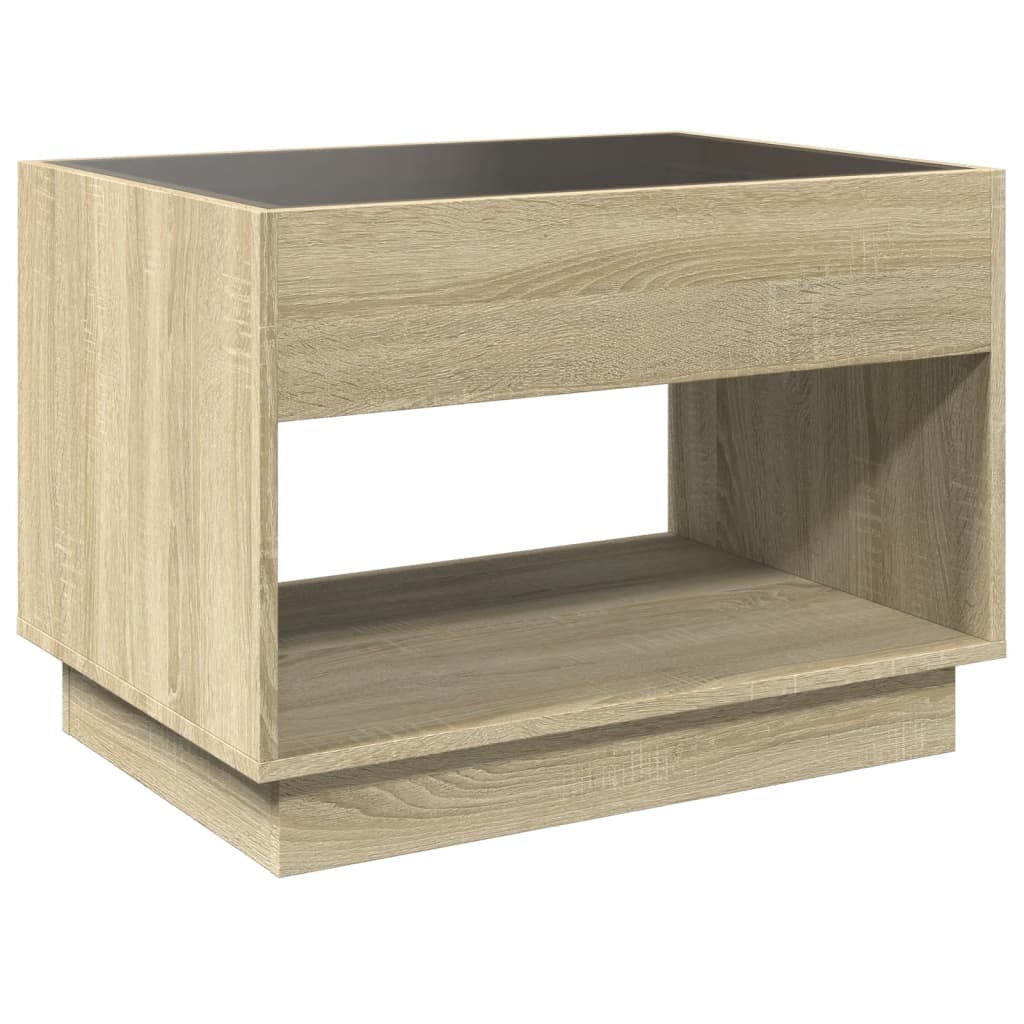 Salontafel met Infinity LED 70x50x50 cm sonoma eikenkleurig is nu te koop bij PeponiXL, paradijselijk wonen!