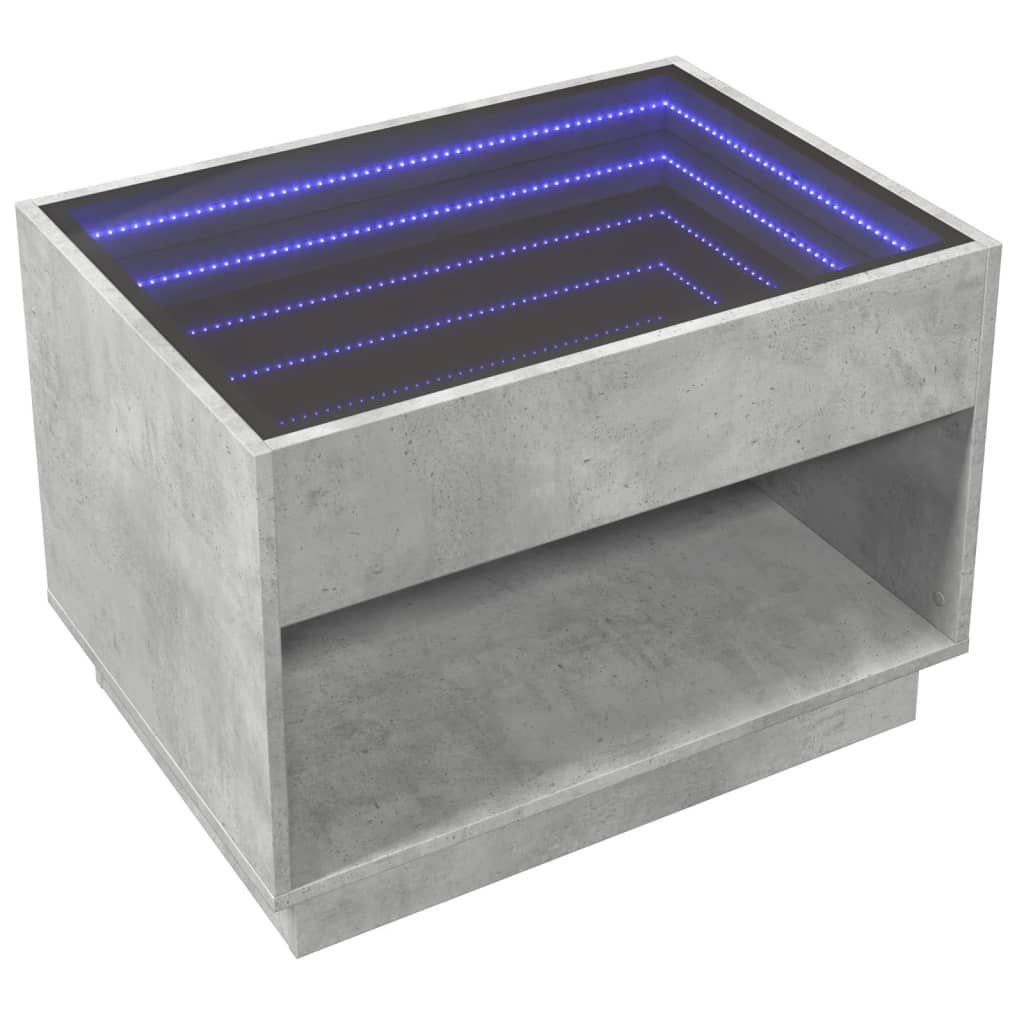 Salontafel met Infinity LED 70x50x50 cm betongrijs is nu te koop bij PeponiXL, paradijselijk wonen!