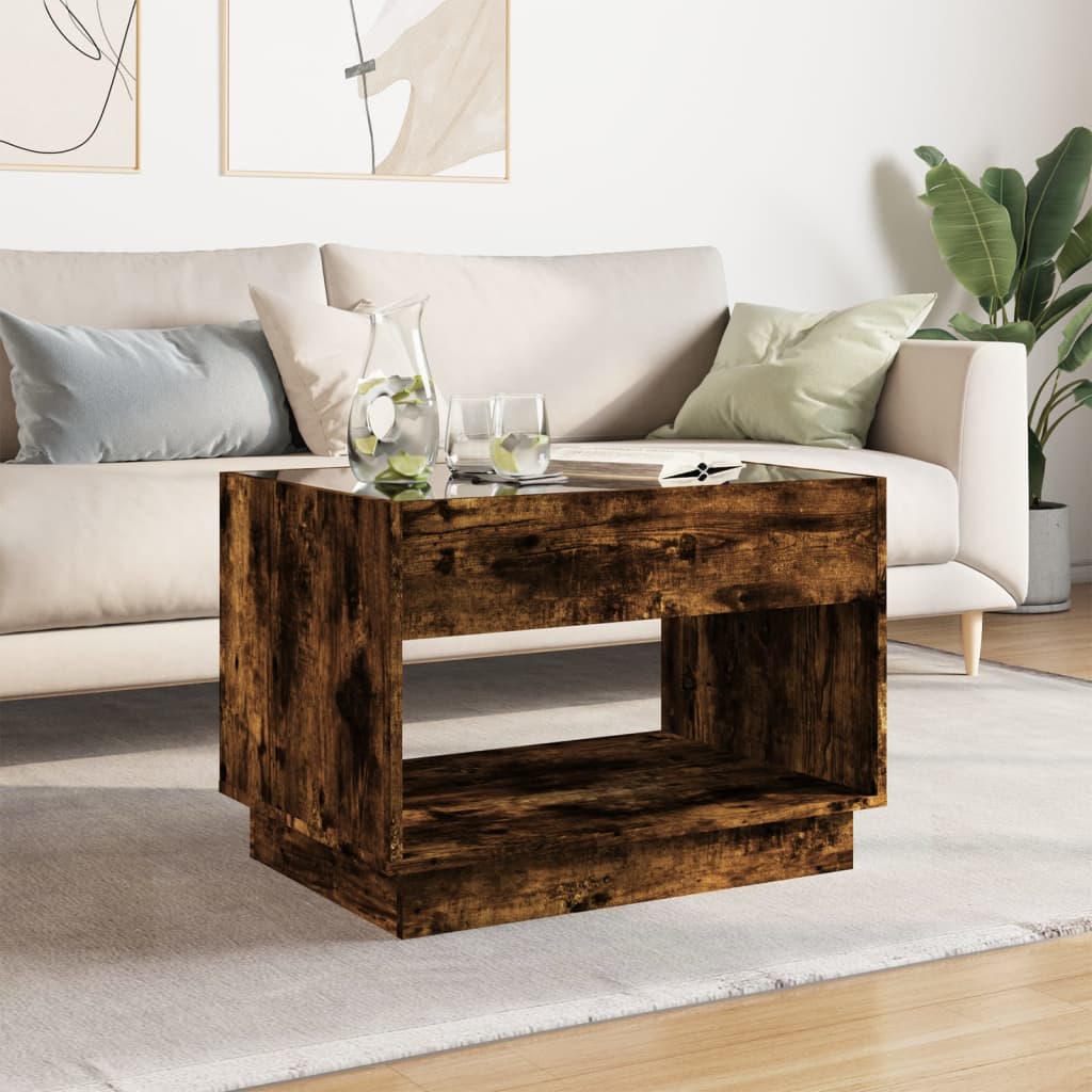 Salontafel met Infinity LED 70x50x50 cm gerookt eikenkleurig is nu te koop bij PeponiXL, paradijselijk wonen!