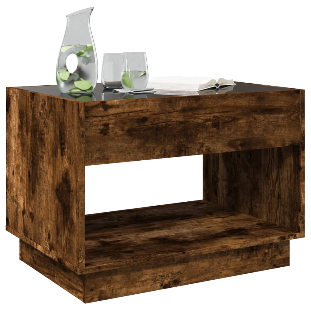 Salontafel met Infinity LED 70x50x50 cm gerookt eikenkleurig is nu te koop bij PeponiXL, paradijselijk wonen!