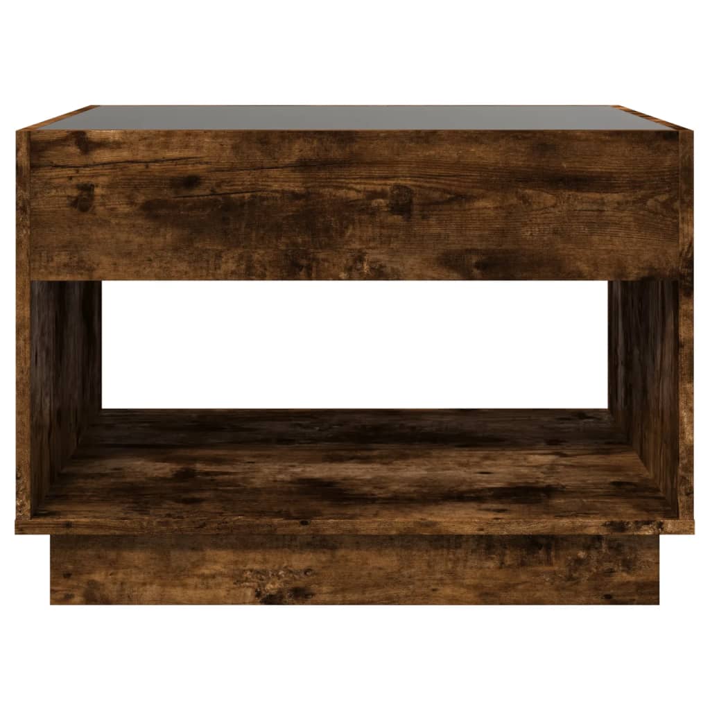 Salontafel met Infinity LED 70x50x50 cm gerookt eikenkleurig is nu te koop bij PeponiXL, paradijselijk wonen!