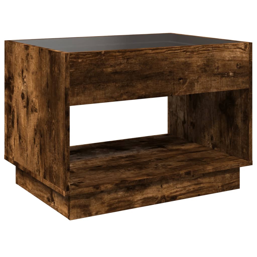 Salontafel met Infinity LED 70x50x50 cm gerookt eikenkleurig is nu te koop bij PeponiXL, paradijselijk wonen!
