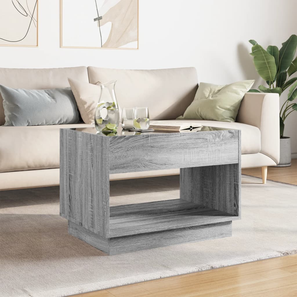 Salontafel met Infinity LED 70x50x50 cm grijs sonoma eikenkleur is nu te koop bij PeponiXL, paradijselijk wonen!